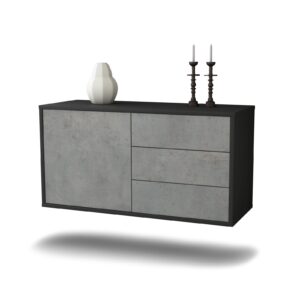 Lowboard Fort Worth, Beton, hängend (92x49x35cm)