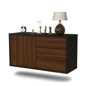 Lowboard Fort Worth, Walnuss, hängend (92x49x35cm)