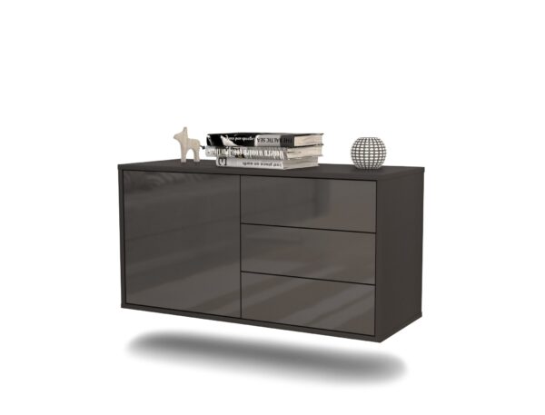Lowboard Fort Worth, Grau, hängend (92x49x35cm)