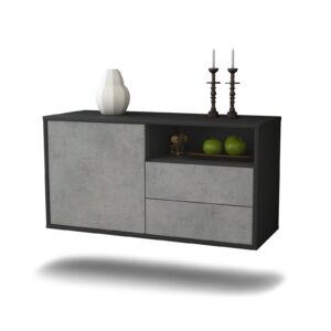 Lowboard Memphis, Beton, hängend (92x49x35cm)