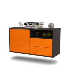 Lowboard Memphis, Orange, hängend (92x49x35cm)