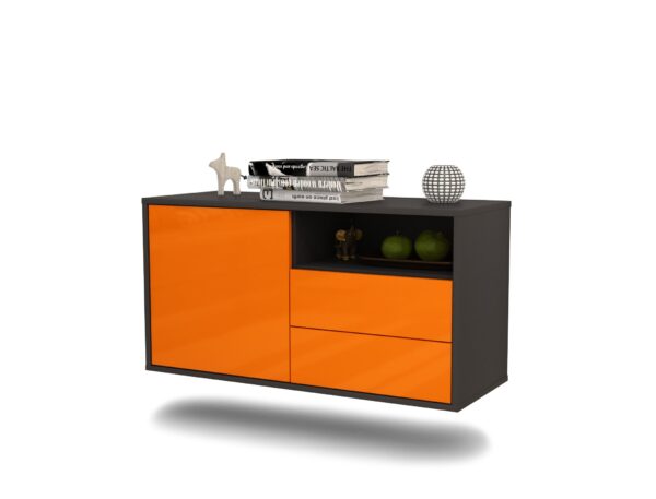 Lowboard Memphis, Orange, hängend (92x49x35cm)