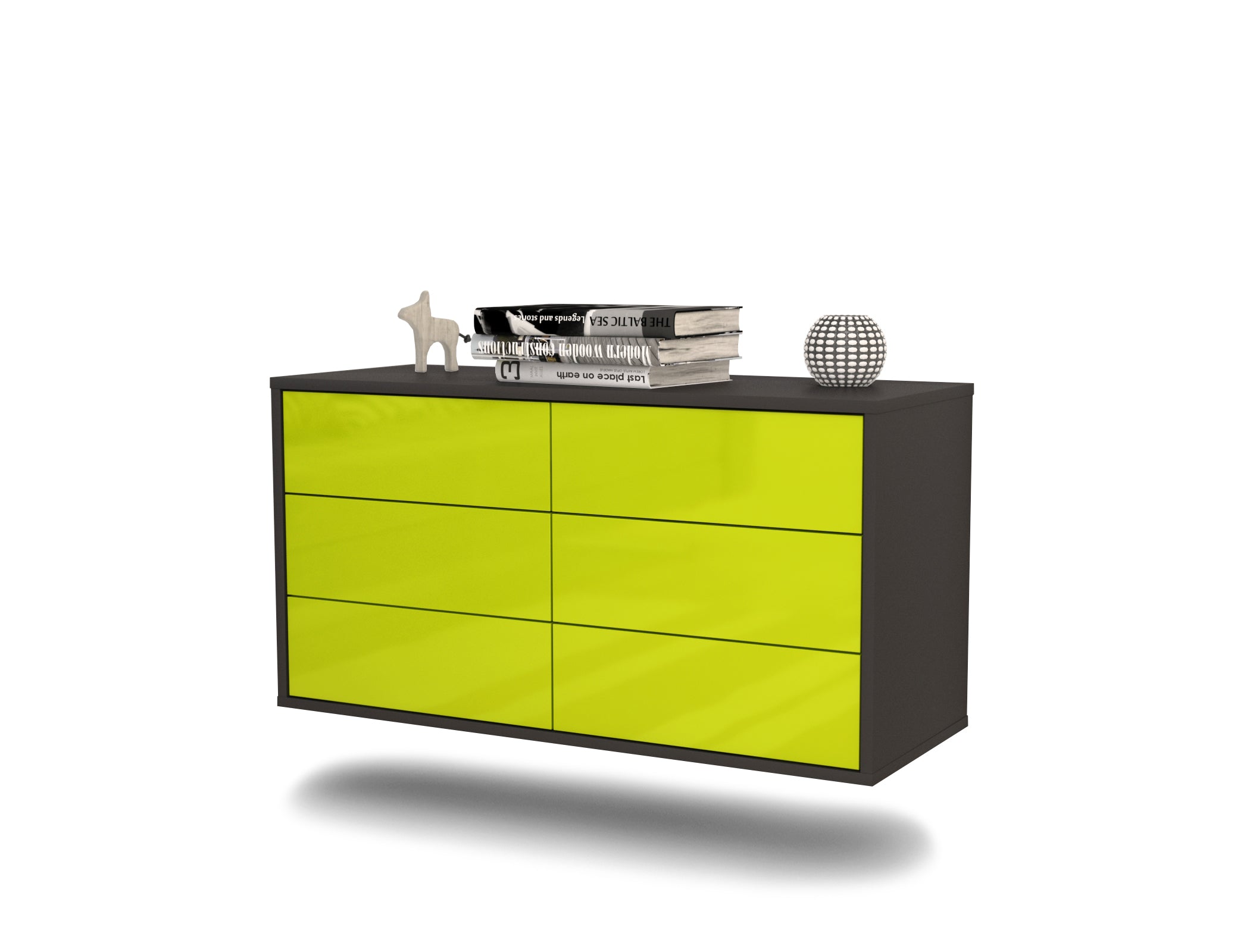 Lowboard Baltimore, Grün, hängend (92x49x35cm) 1 Lowboard Baltimore, Grün, hängend (92x49x35cm)