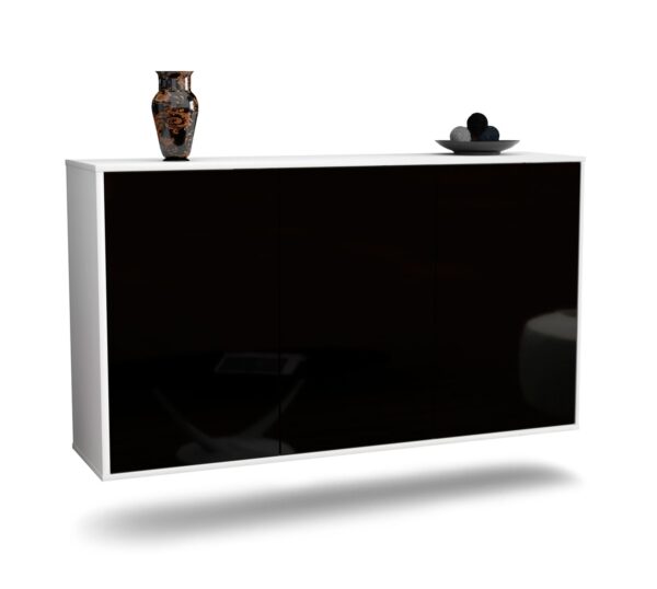 Sideboard Chattanooga, Schwarz, hängend (136x79x35cm)