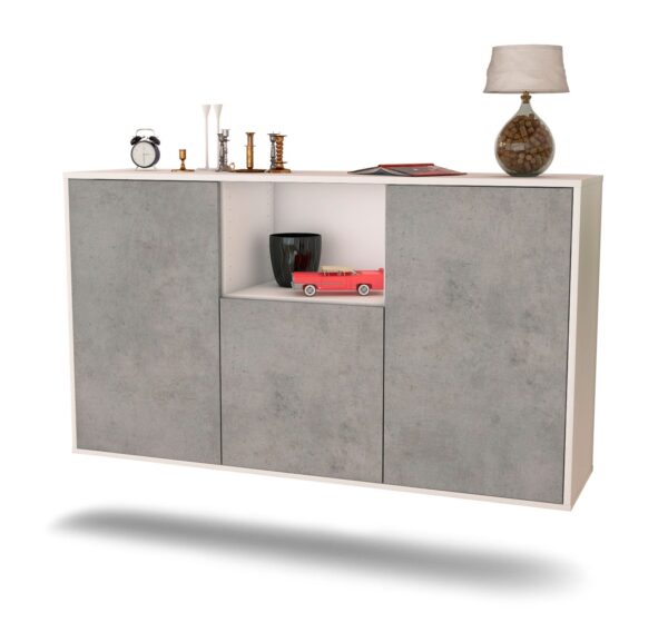 Sideboard Overland Park, Beton, hängend (136x79x35cm)