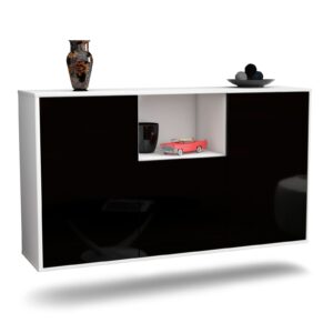 Sideboard Overland Park, Schwarz, hängend (136x79x35cm)