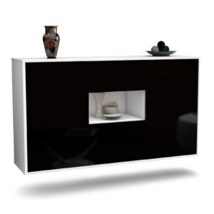 Sideboard Tallahassee, Schwarz, hängend (136x79x35cm)