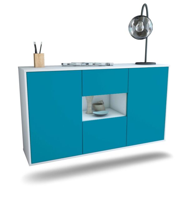 Sideboard Tallahassee, Türkis, hängend (136x79x35cm)