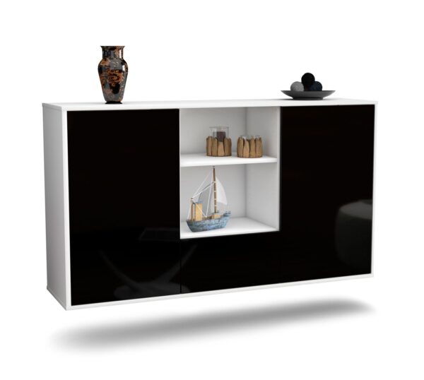 Sideboard Oceanside, Schwarz, hängend (136x79x35cm)