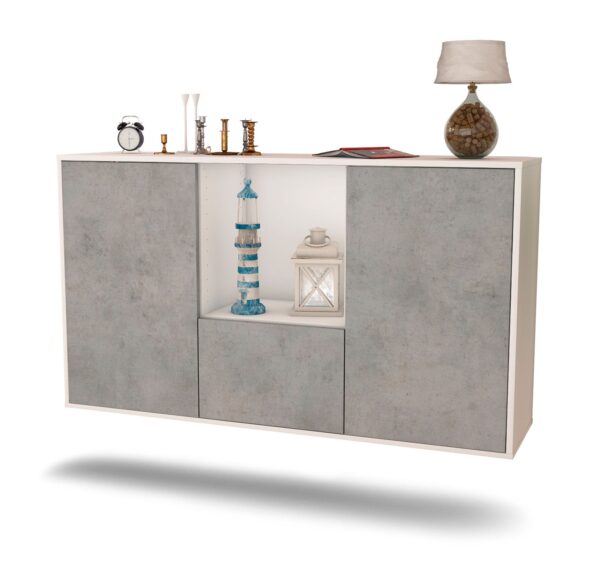 Sideboard Garden Grove, Beton, hängend (136x79x35cm)