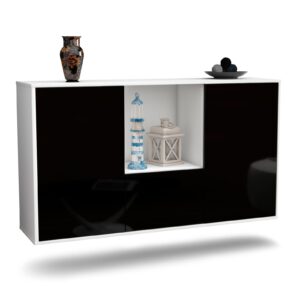 Sideboard Garden Grove, Schwarz, hängend (136x79x35cm)