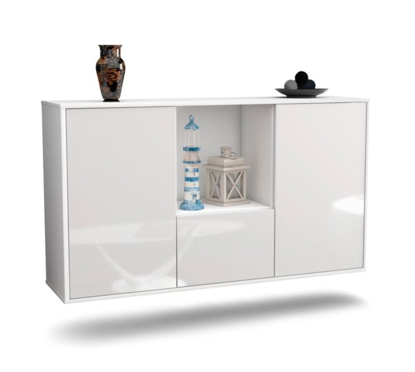 Sideboard Garden Grove, Weiß, hängend (136x79x35cm)