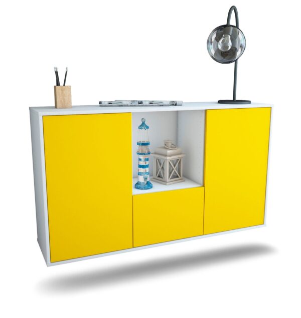 Sideboard Garden Grove, Gelb, hängend (136x79x35cm)