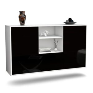 Sideboard Grand Prairie, Schwarz, hängend (136x79x35cm)