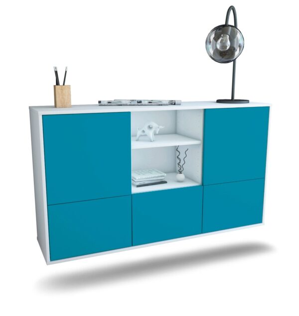 Sideboard Grand Prairie, Türkis, hängend (136x79x35cm)