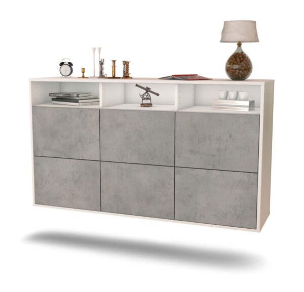 Sideboard Cape Coral, Beton, hängend (136x79x35cm)
