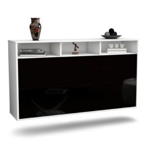 Sideboard Cape Coral, Schwarz, hängend (136x79x35cm)