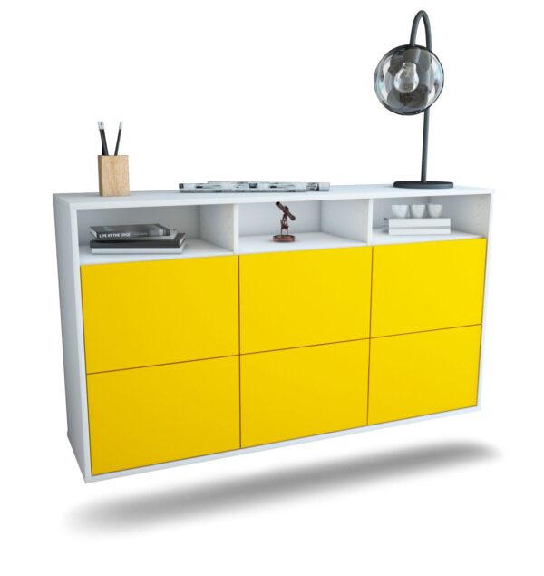 Sideboard Cape Coral, Gelb, hängend (136x79x35cm)