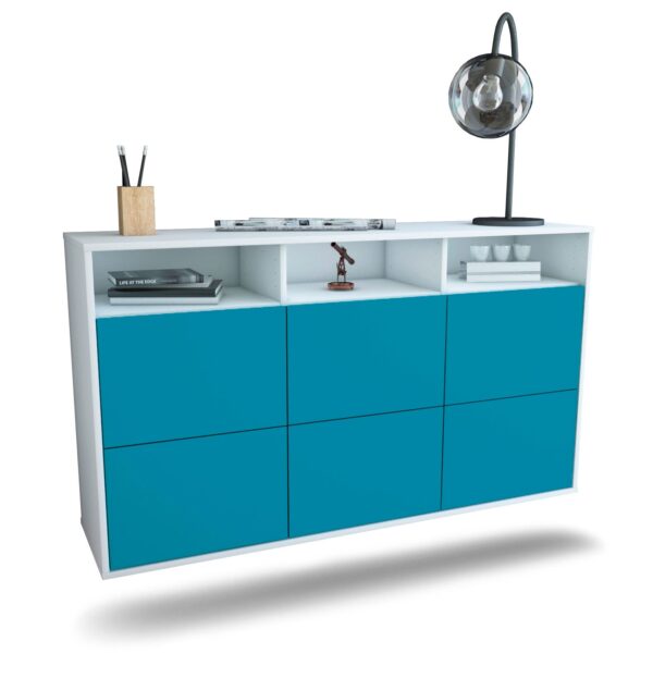 Sideboard Cape Coral, Türkis, hängend (136x79x35cm)