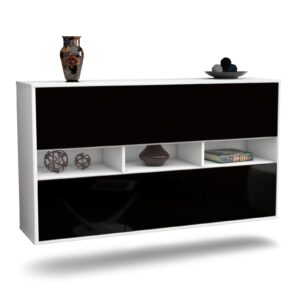 Sideboard Rockford, Schwarz, hängend (136x79x35cm)