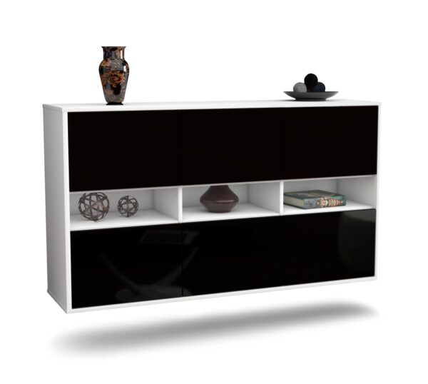 Sideboard Rockford, Schwarz, hängend (136x79x35cm)