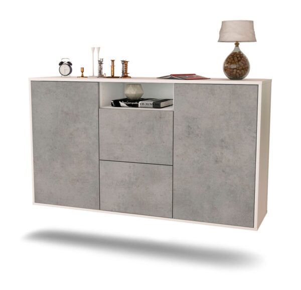 Sideboard Dayton, Beton, hängend (136x79x35cm)