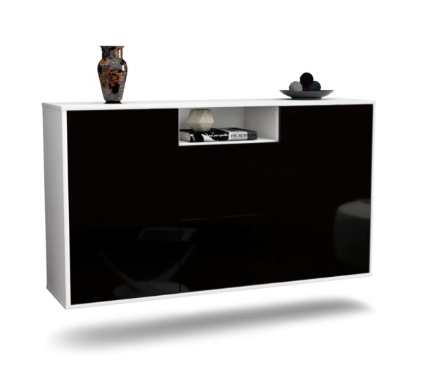 Sideboard Dayton, Schwarz, hängend (136x79x35cm)
