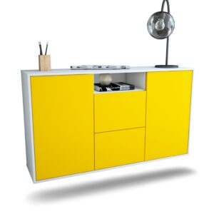 Sideboard Dayton, Gelb, hängend (136x79x35cm)