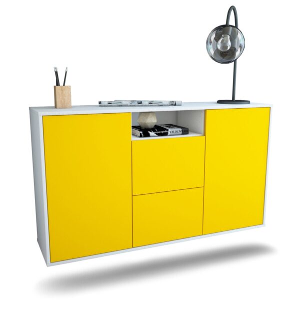 Sideboard Dayton, Gelb, hängend (136x79x35cm)