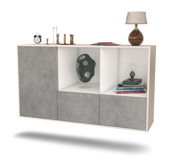 Sideboard Springfield, Beton, hängend (136x79x35cm)