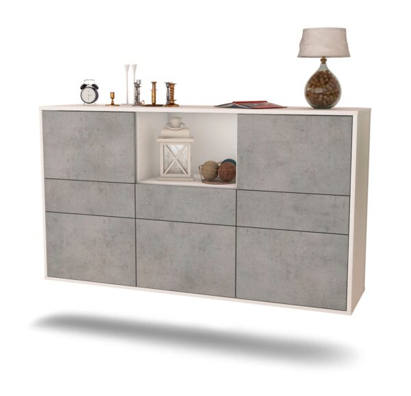 Sideboard Pomona, Beton, hängend (136x79x35cm)