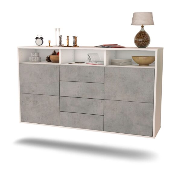 Sideboard Salem, Beton, hängend (136x79x35cm)