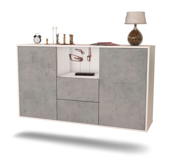 Sideboard Port St. Lucie, Beton, hängend (136x79x35cm)