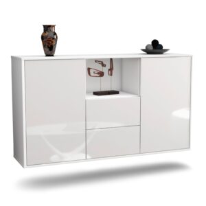 Sideboard Port St. Lucie, Weiß, hängend (136x79x35cm)