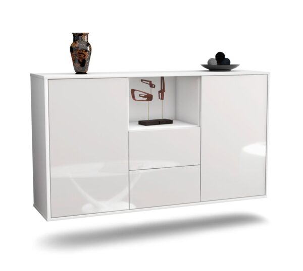 Sideboard Port St. Lucie, Weiß, hängend (136x79x35cm)