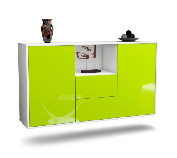 Sideboard Port St. Lucie, Grün, hängend (136x79x35cm)