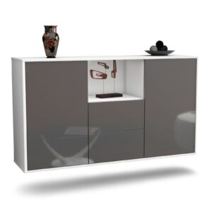 Sideboard Port St. Lucie, Grau, hängend (136x79x35cm)