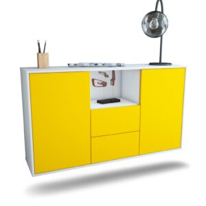 Sideboard Port St. Lucie, Gelb, hängend (136x79x35cm)