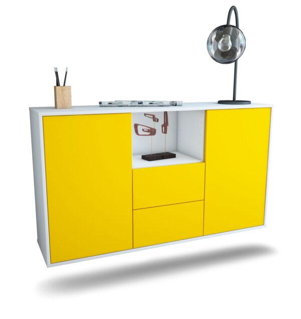 Sideboard Port St. Lucie, Gelb, hängend (136x79x35cm)