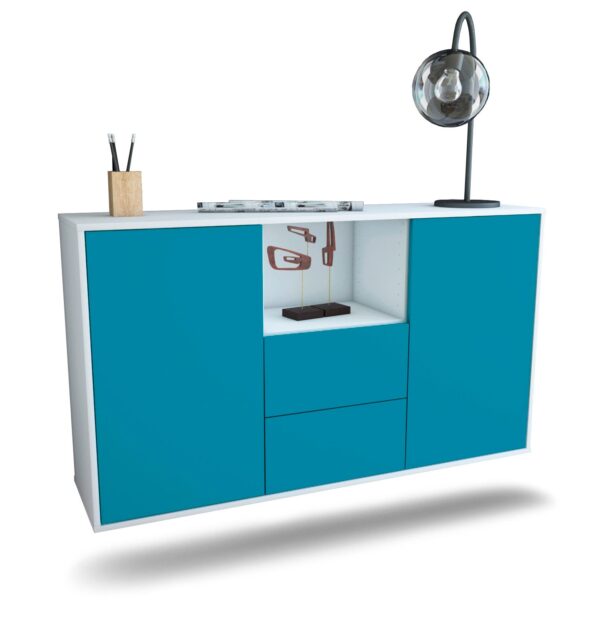 Sideboard Port St. Lucie, Türkis, hängend (136x79x35cm)