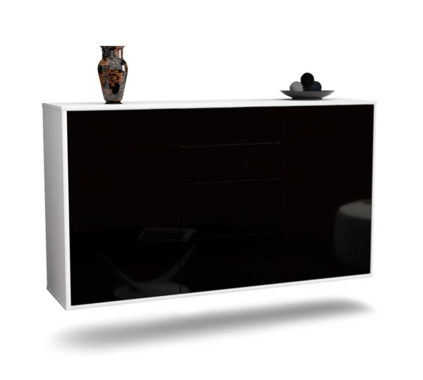 Sideboard Corona, Schwarz, hängend (136x79x35cm)