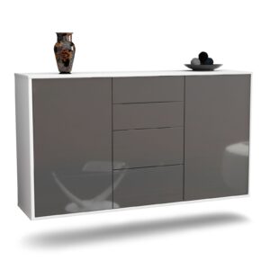 Sideboard Corona, Grau, hängend (136x79x35cm)
