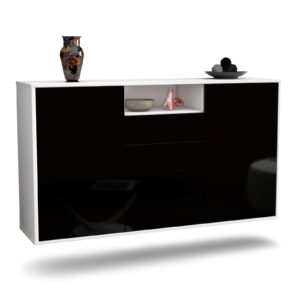 Sideboard Eugene, Schwarz, hängend (136x79x35cm)