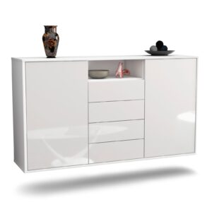 Sideboard Eugene, Weiß, hängend (136x79x35cm)