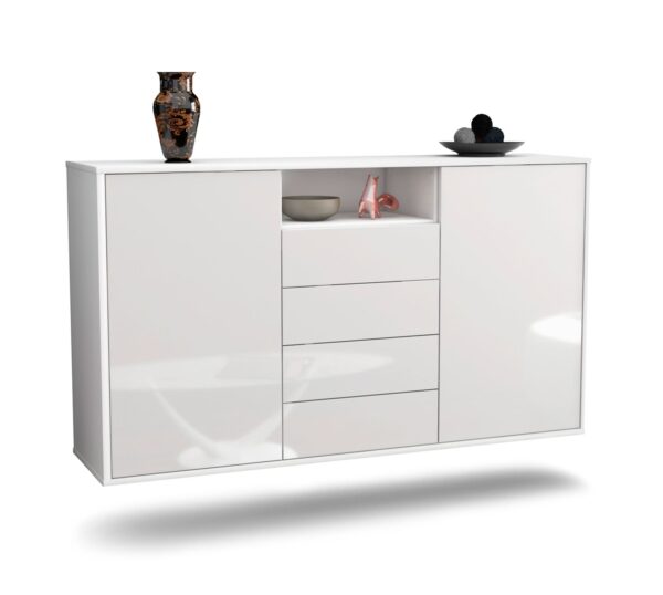 Sideboard Eugene, Weiß, hängend (136x79x35cm)
