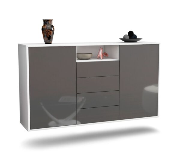Sideboard Eugene, Grau, hängend (136x79x35cm)