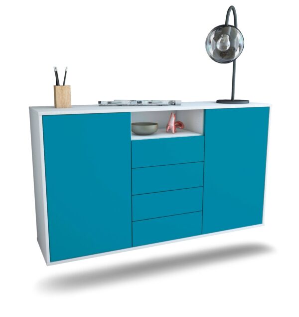 Sideboard Eugene, Türkis, hängend (136x79x35cm)