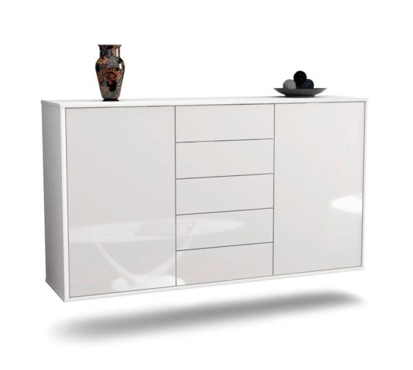 Sideboard Pembroke Pines, Weiß, hängend (136x79x35cm)