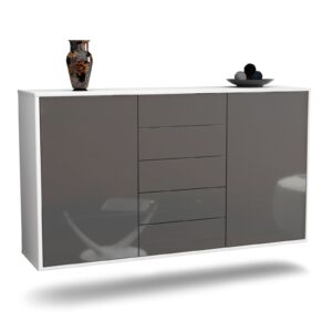 Sideboard Pembroke Pines, Grau, hängend (136x79x35cm)