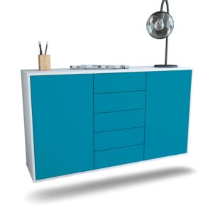 Sideboard Pembroke Pines, Türkis, hängend (136x79x35cm)